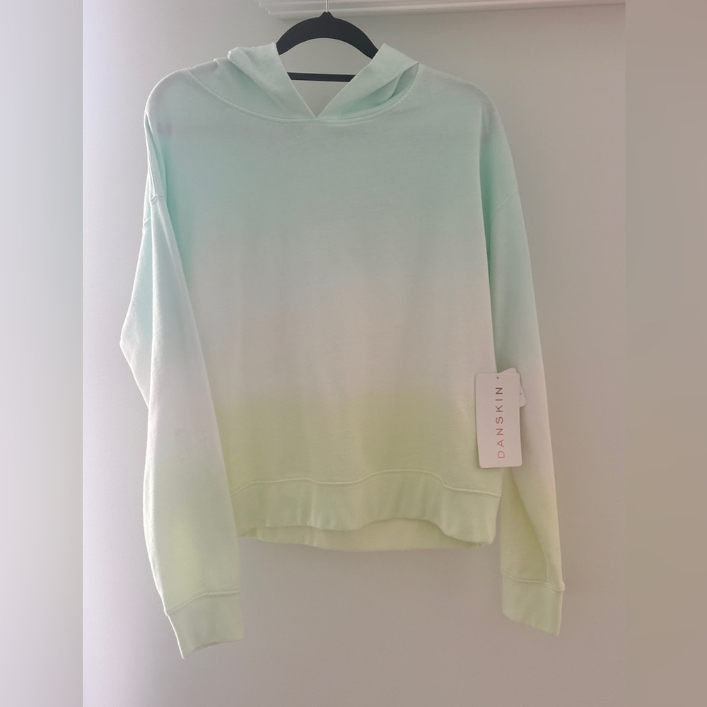 Danskin Green and Yellow Boxy Long Sleeve Hoodie